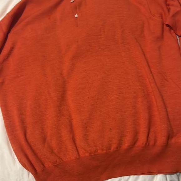Peter Millar Merino/Cashmere sweater with collar- Men’s - M - Burnt Orange - Picture 6 of 6